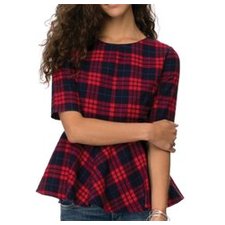 Wholesale Brick Red & Black Peplum Top In USA, UK and Australia