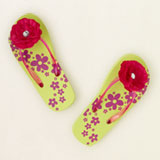 colorful flower flip flops