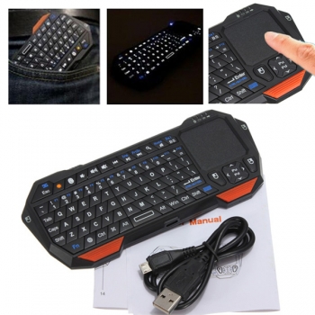Mini Bluetooth Wireless Backlight Keyboard Touchpad Mouse For Samsung iPhone iPad Smart TV Box Macbook PC