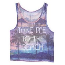 Violet Take-Me-To-The Beach Crop Tee Manufacturers
