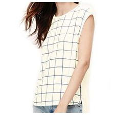 Wholesale Sleeveless White Windowpane Top In USA, UK and Australia