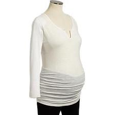 Maternity Slub-Knit Split-Neck Tunics