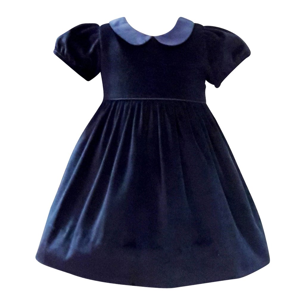 Rich Navy Velvet Dress w/Si...
