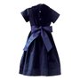 Navy Velvet Dress w/Silk Collar