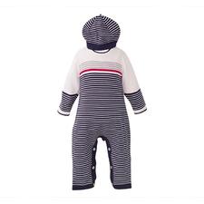 Baby Boy Striped Romper Set With Hat