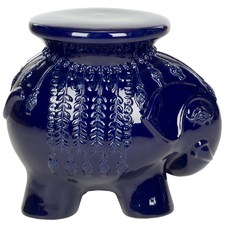 Safavieh 16.8-in Navy Ceramic Elephant Garden Stool
