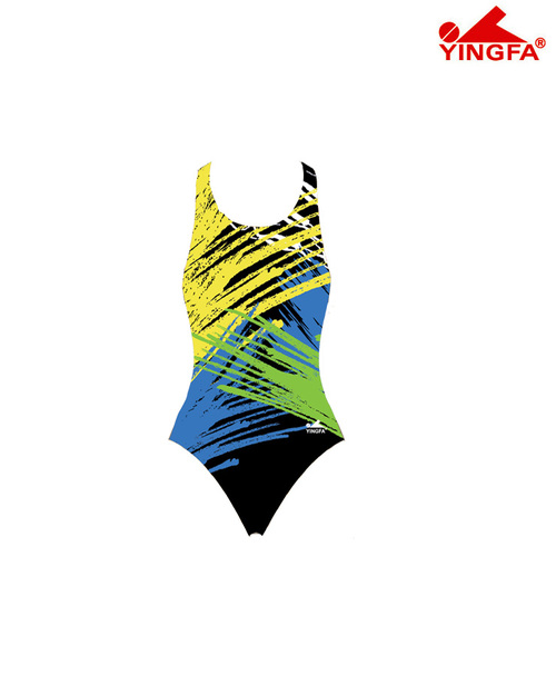Yingfa 915-2 New Painted Raceskin Swimsuits - Yellow/Green/Black