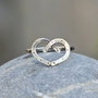 Double Horseshoe Heart Sterling Silver Ring