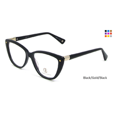 Black/Gold/Black CIE SEC101 Eyeglasses.