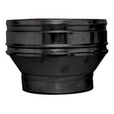  Black twin wall flue - Stove Adapter, Single wall to twin wall - 200 Ø | Flue Direct Limited