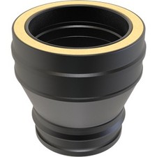  Black Twin wall Flue stove Adapter - 130mm 5" Dia | Flue Direct Limited