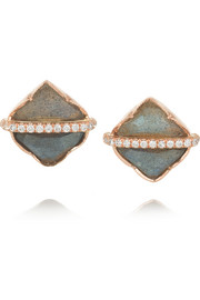 Brooke Gregson 18-karat rose gold, labradorite and diamond earrings 