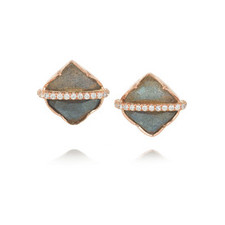 Brooke Gregson 18-karat rose gold, labradorite and diamond earrings 