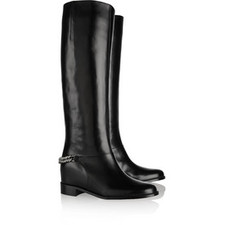 Christian Louboutin Cate chain-trimmed leather riding boots