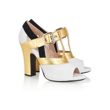 Miu Miu Metallic leather and suede pumps