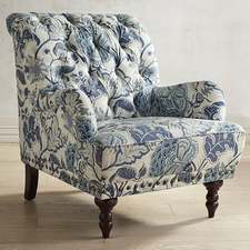 Chas Indigo Blue Floral Armchair 