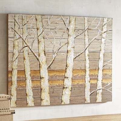 Metallic Birch Trees Wall Art