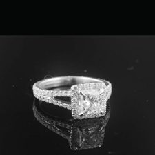  NEW Princess Cut Diamond Engagement Ring with Halo