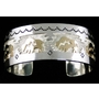 Dina Huntinghorse Solid 14K Gold Over Sterling Silver Buffalo Bracelet
