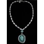 Julian Lovato Rare Gem Grade Nevada Blue Spiderweb Turquoise Necklace
