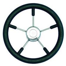 Steering Wheel Black 350mm 5 Stainless Steel Spokes