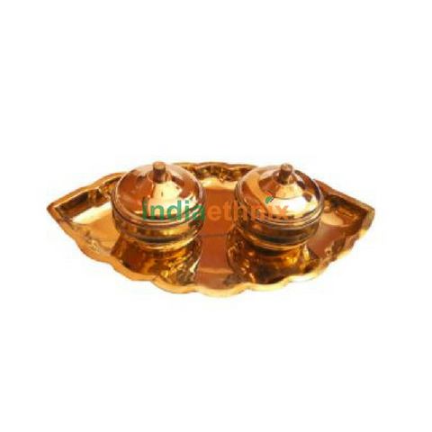 Conch Shaped Brass Haldi Ku...