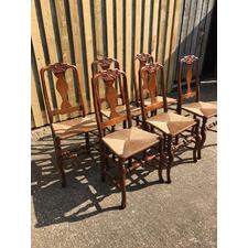 A set of 6 Dutch hoof 18th century chairs