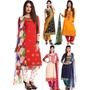 Buy Indian Beauty - Pack of 5 Dress Materials by Bahaar