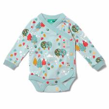 Image of Falling Leaves Wrap Baby Body - Organic Fairtrade Cotton