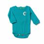 Peacock Blue Pointelle Baby Body - Organic Fairtrade Cotton