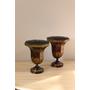 Pair of 1960s Italian Japanned Tole Urns