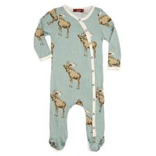 Bamboo Footed Romper - Blue Moose