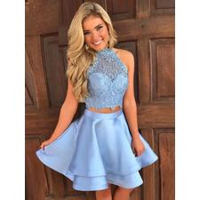 Princess Halter 2 Piece Homecoming Dresses,Mini Short Prom Dresses,apd2664
