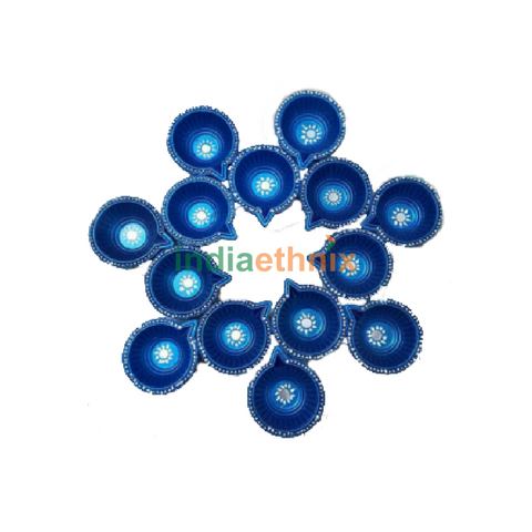 Decorative Diya Set -Dark Blue