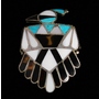 Vintage Zuni Thunderbird Design Inlay Pin