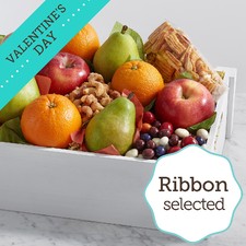 Simply Fresh Fruit & Snacks Crate with Valentine's Day Ribbon