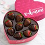 9 Belgian Chocolate Strawberries in a Valentine's Heart Box