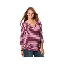 Oh Baby by Motherhood Striped Ruched Tee - Maternity Plus