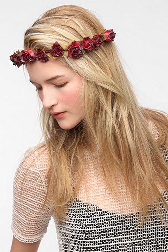 Cult Gaia Crimson Flower Crown Headwrap