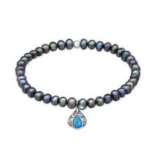 Freshwater Pearl Bracelet With Opal Pendant