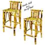 Game Room Set of Two Bamboo Tiki Bar Stools