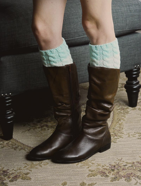 Mint Ombre Knit Boot Cuffs ...