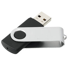 Twist USB Flash Drive - Black 1GB - 24 Hour Rush Delivery