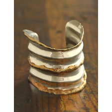 Free People Vintage 1980s Pounded Metal Cuff