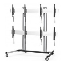 QVS01-446FW - Video Wall TV Cart / Trolley, 4 Screens (2x2)