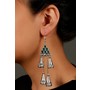 Emerald Green Afghan German Silver Earrings