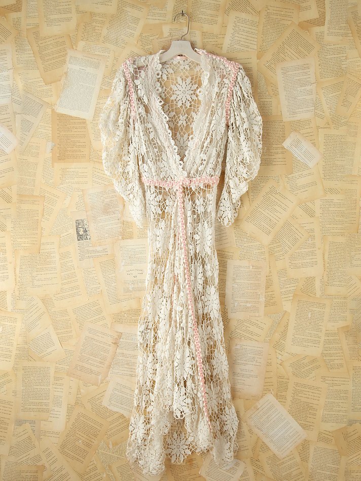 Free People Vintage Lace Maxi Robe