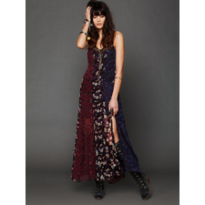 Free People Midnight Stars Pieced Print Dress at Free People Clothing Boutique