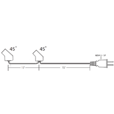 Fan Cord, Daisy Chain HP75-15-72P 45 Deg. Angle