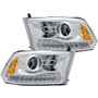 2013-2018 RAM 1500 Projector Headlights LED DRL Chrome